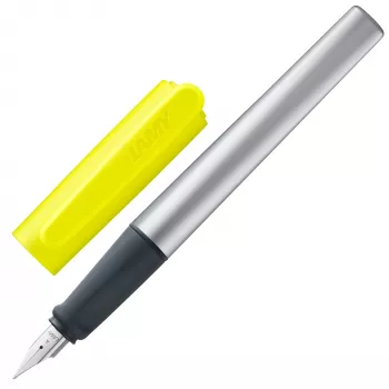 LAMY nexx täytekynä neonkeltainen/hopea A (aloittelijoille)