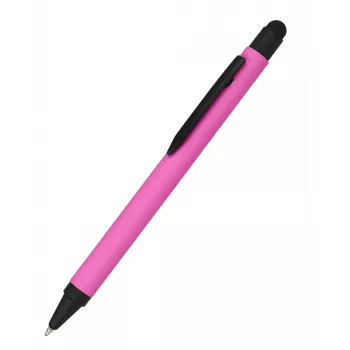 ONLINE SCHREIBGERÄTE ALU stylus-kuulakärkikynä pinkki sinisellä musteella, alumiinikotelo, kapasitiivinen stylus, painonappimekanismi, uudelleentäytettävä, 1 kpl (32117/3D)
