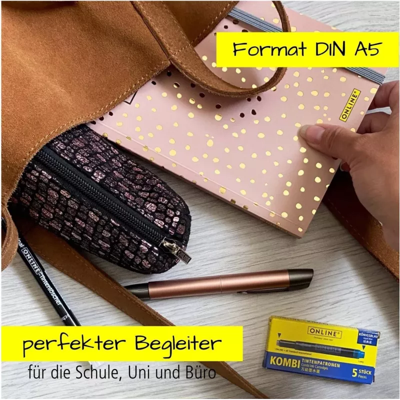 ONLINE Bullet Journal Spotlights Rose A5 pisteruudukko pehmeäkantinen monivärinen 70042