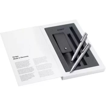 LAMY logo Brushed Black kirjoitussarja – kuulakärkikynä ja lyijytäytekynä lahjarasiassa 1240662