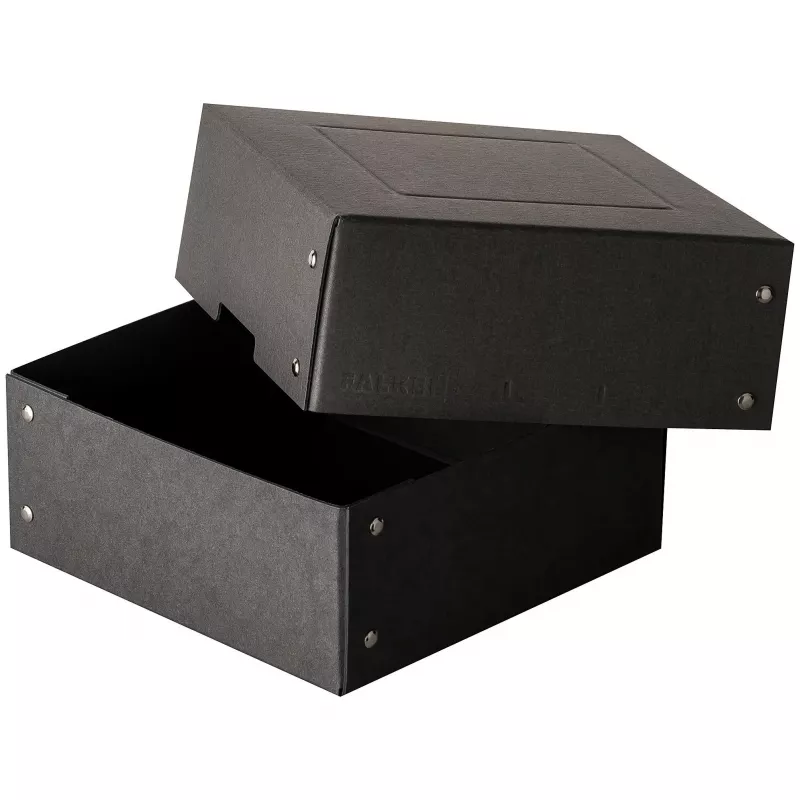 FALKEN PURE säilytyslaatikko 200x200mm 1050 arkille, musta, 21x21x8,5 cm 22001752000F