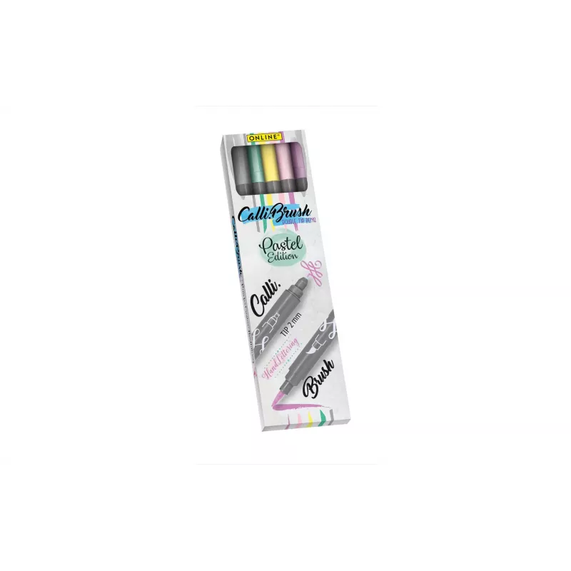 ONLINE USV 5 ONLINE® Calli.Brush Double Pastel sivellinkynät sekalaiset värit (19079)
