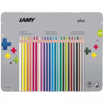 LAMY Dreikant plus värikynät, 24 eri väriä, ergonominen kolmiomuoto, mattapinta, metallirasia 1222010