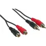 Good Connections 2x RCA plugi 2x RCA liittimeen stereoäänen jatkokaapeli, 1,5 m, musta AS-2CV2