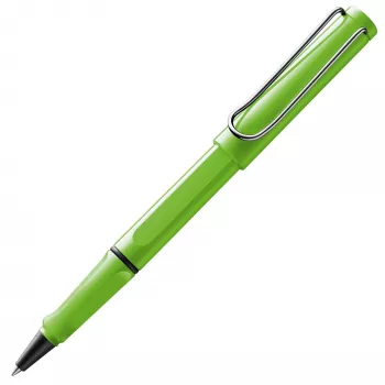 LAMY Safari Rollerball-kynä vihreä ergonomisella otteella ja metalliklipsillä 1230640