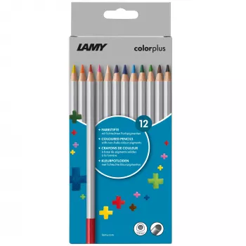 LAMY colorplus kolmikulmaiset värikynät 12 eri väriä ergonominen kolmiomuoto mattapinta kartonkipakkaus 1233468