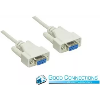 GoodConnections RS-232 sarjakaapeli DB9 naaras - DB9 naaras 1:1, 1,8 m 4609-FF2