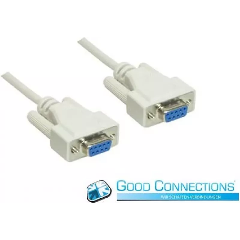GoodConnections RS-232 sarjakaapeli DB9 naaras - DB9 naaras 1:1, 1,8 m 4609-FF2