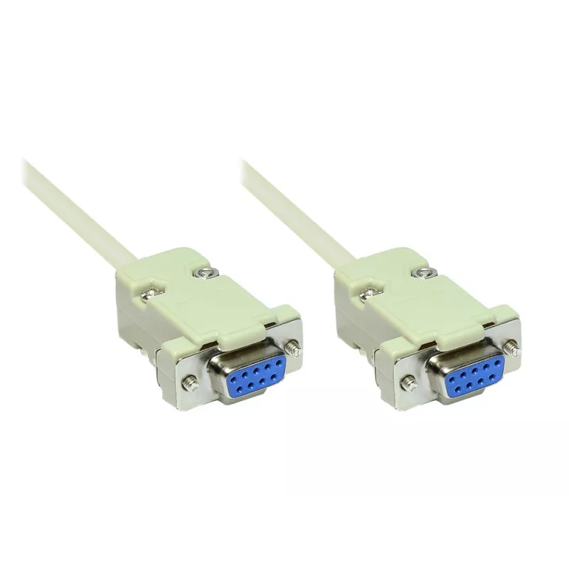 GoodConnections RS-232 sarjakaapeli DB9 naaras - DB9 naaras 1:1, 1,8 m 4609-FF2