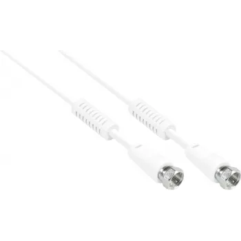 GoodConnections F-Type - F-Type koaksiaalikaapeli ferriittisydämellä, 100 % suojattu, 2,5 m, valkoinen (S-FP25W)