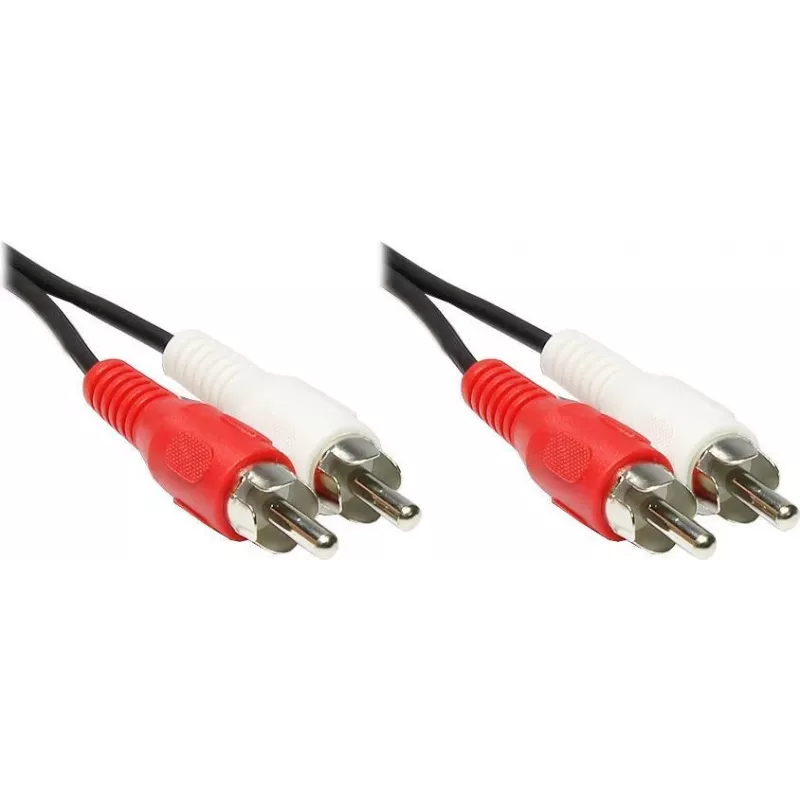 GoodConnections stereo-RCA-äänikaapeli, 2x RCA uros - 2x RCA uros, 1,5 m, musta 5901-D