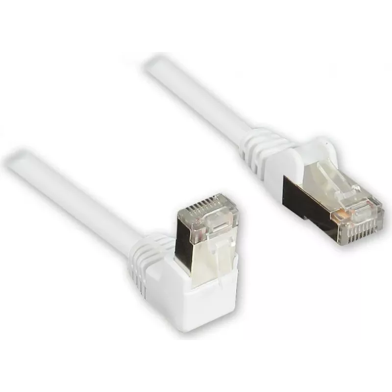 GoodConnections Cat. 5e F/UTP patch-kaapeli, 3m, valkoinen, kulma suoraan RJ45 805W-030EWI