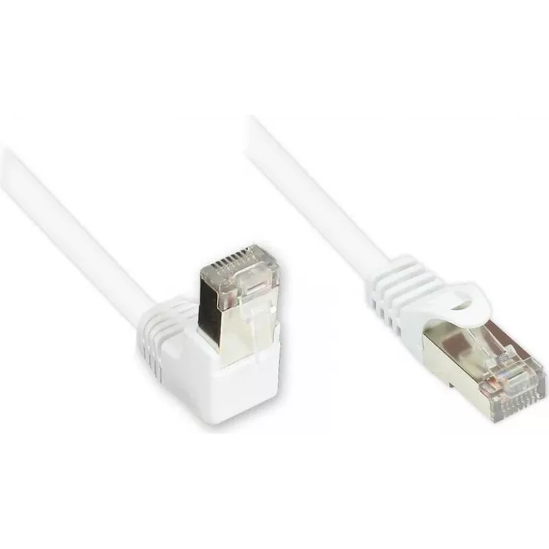 GoodConnections Cat. 5e F/UTP patch-kaapeli, 3m, valkoinen, kulma suoraan RJ45 805W-030EWI