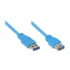 GoodConnections USB 3.0 jatkokaapeli A-uros - A-naaras, sininen, 1 m (2711-B01)