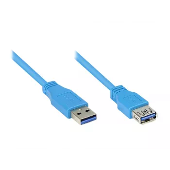 GoodConnections USB 3.0 jatkokaapeli A-uros - A-naaras, sininen, 1 m (2711-B01)