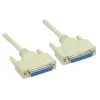 GoodConnections nullmodem-kaapeli, DB25 naaras - DB25 naaras, 3 m, nikkelöity, kaksinkertaisesti suojattu, musta 4030-3