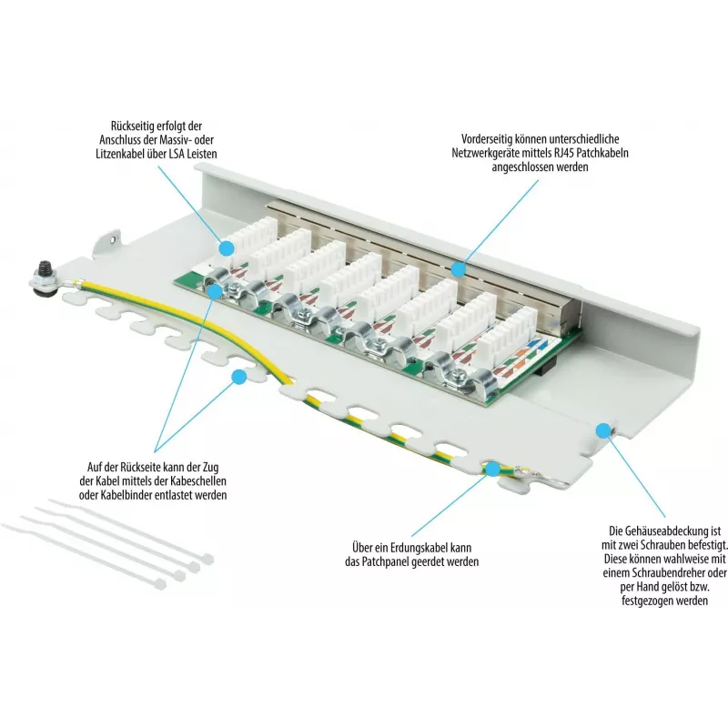 GoodConnections Alcasa GC-N0111 Cat6 suojattu RJ45 keystone-moduuli - harmaa