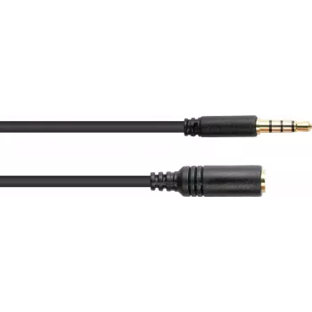 GoodConnections 3,5 mm 4-napainen TRRS jatkokaapeli, uros-naaras, 2 m, musta AS-35V4B2
