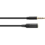 GoodConnections 3,5 mm 4-napainen TRRS jatkokaapeli, uros-naaras, 2 m, musta AS-35V4B2