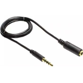 GoodConnections 3,5 mm 4-napainen TRRS jatkokaapeli, uros-naaras, 2 m, musta AS-35V4B2