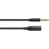 GoodConnections 3,5 mm TRRS audiojatkokaapeli, uros-naaras, 5 m, musta AS-35V4B5