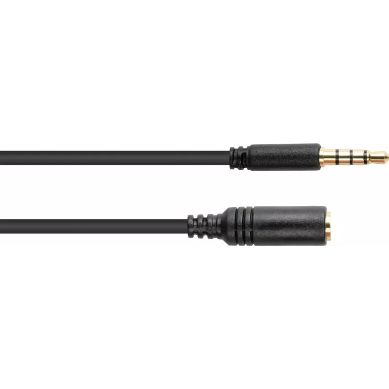 GoodConnections 3,5 mm TRRS audiojatkokaapeli, uros-naaras, 5 m, musta AS-35V4B5