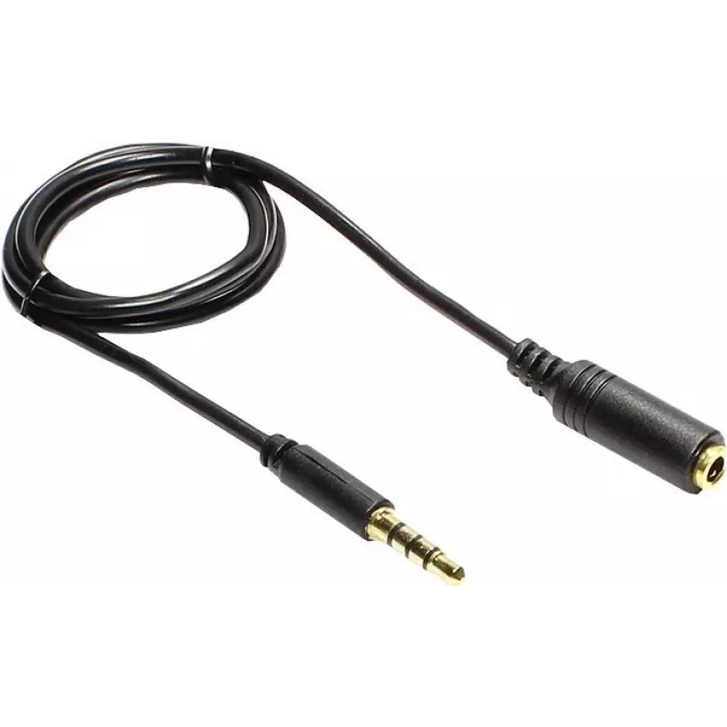 GoodConnections 3,5 mm TRRS audiojatkokaapeli, uros-naaras, 5 m, musta AS-35V4B5