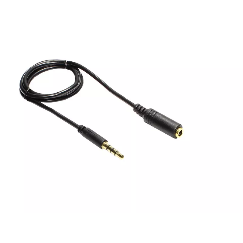 GoodConnections 3,5 mm TRRS audiojatkokaapeli, uros-naaras, 5 m, musta AS-35V4B5