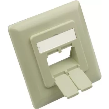 GoodConnections keskilevy 50x50 mm ja peitekehys 80x80 mm verkkopistorasioille, helmenvalkoinen RAL1013 (GC-N0154)