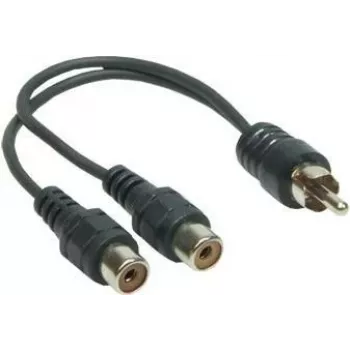 Good Connections 5901-KA audiovirtakaapeli, 1x RCA uros 2x RCA naaras, 0,2 m, musta