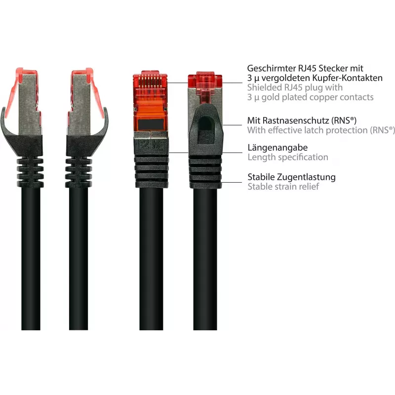 GoodConnections Alcasa 8060-400S Cat6 S/FTP Kytkentäkaapeli, RJ45 uros-uros, 40 m, kullattu
