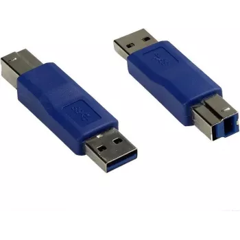 GoodConnections Alcasa USB-AD34 USB-A - USB-B adapterikaapeli, 0,15 m, sininen, USB 2.0, 480 Mbps, kaksinkertaisesti suojattu