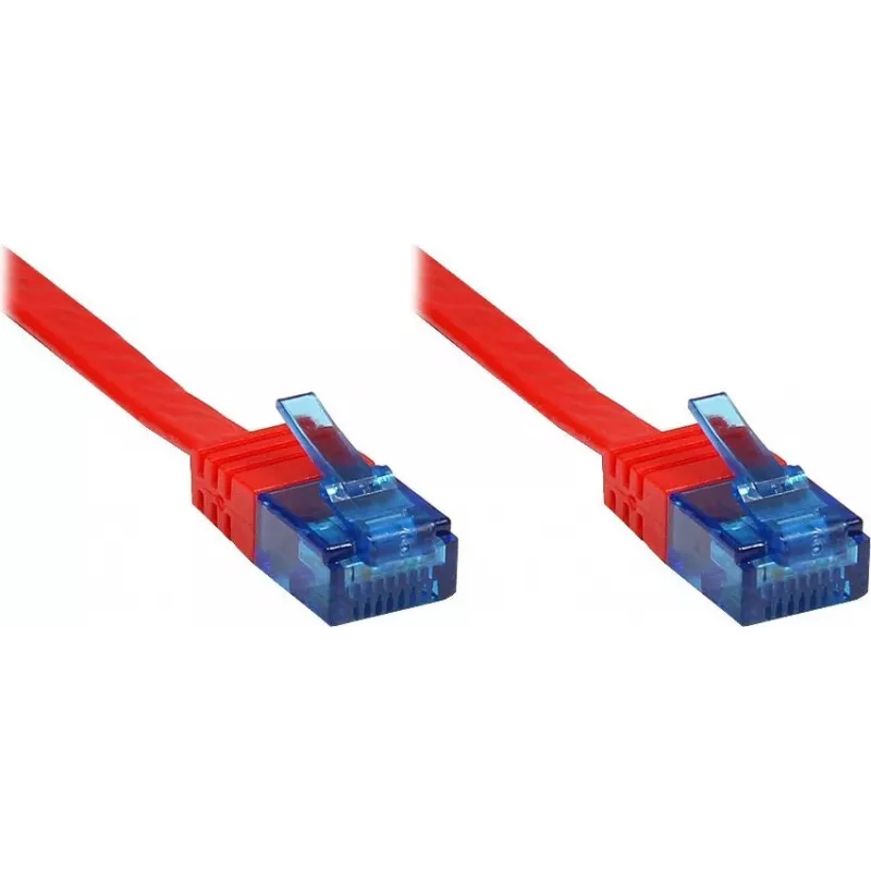 Good Connections Cat.6a U/UTP litteä patch-kaapeli, RJ45, 500 MHz, punainen, 3 m 8060-HF030R