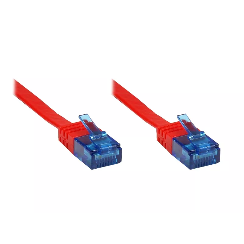 Good Connections Cat.6a U/UTP litteä patch-kaapeli, RJ45, 500 MHz, punainen, 3 m 8060-HF030R