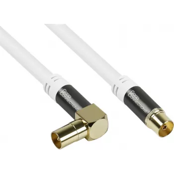 Good Connections GC-M2070 SmartFLEX TV-kulma-antennikaapeli - 30 m - IEC-koaksiaaliliitin kulma uros - naaras - nelinkertaisesti suojattu 120 dB 75 ohm - kullatut liittimet - valkoinen