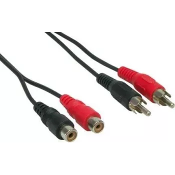 GoodConnections 5 m RCA-audiojatkokaapeli, 2x RCA uros - 2x RCA naaras, stereo, musta AS-5CV2
