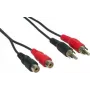 GoodConnections 5 m RCA-audiojatkokaapeli, 2x RCA uros - 2x RCA naaras, stereo, musta AS-5CV2