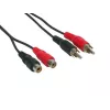 GoodConnections 5 m RCA-audiojatkokaapeli, 2x RCA uros - 2x RCA naaras, stereo, musta AS-5CV2