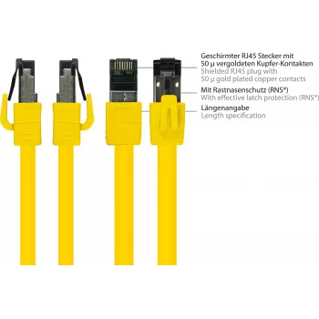 GoodConnections Alcasa Cat8.1 S/FTP Ethernet-patch-kaapeli, RJ45, keltainen, 1,5 m 8080-015Y