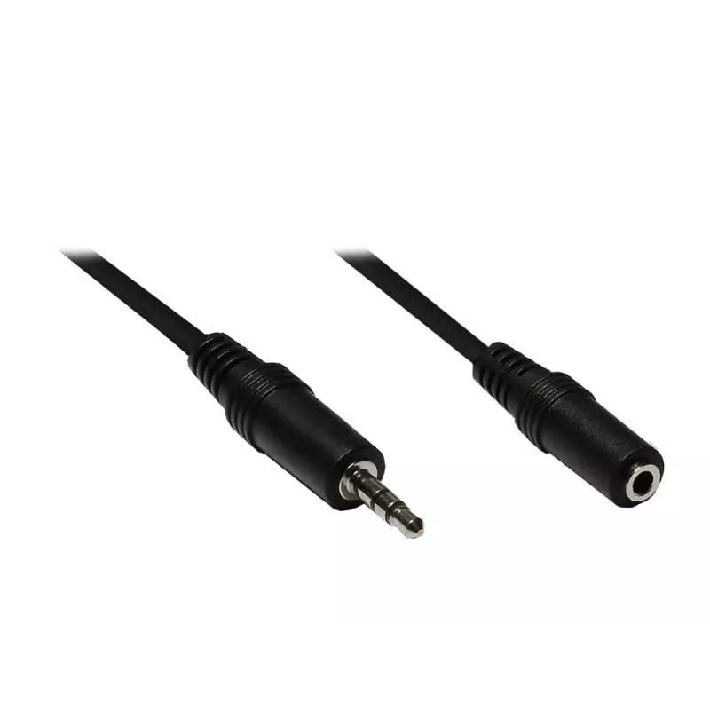GoodConnections AS-35V3 3,5 mm stereo-audiojatkokaapeli, uros - naaras, 3 m, musta