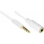 GoodConnections AS-35V4W2 3,5 mm 4-napainen audiojatkokaapeli, uros - naaras, valkoinen, 2 m