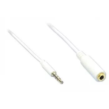 GoodConnections AS-35V4W2 3,5 mm 4-napainen audiojatkokaapeli, uros - naaras, valkoinen, 2 m