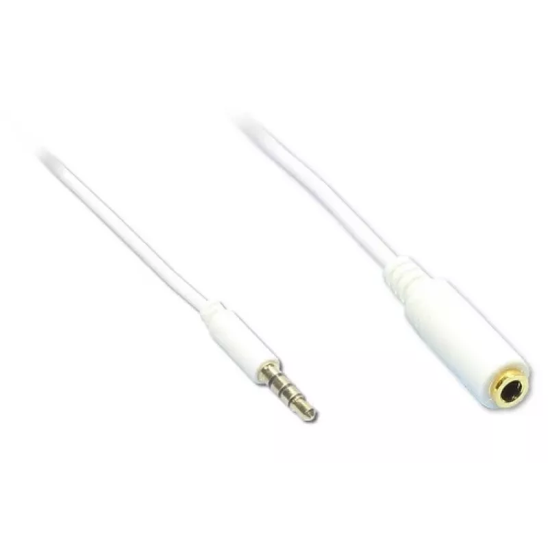 GoodConnections AS-35V4W2 3,5 mm 4-napainen audiojatkokaapeli, uros - naaras, valkoinen, 2 m