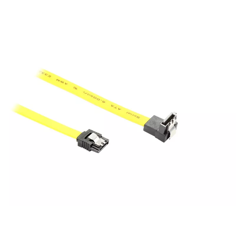 GoodConnections SATA 6 Gb/s -kaapeli metalliklipsulla, kulma, 0,50 m, keltainen 5047-AW05Y