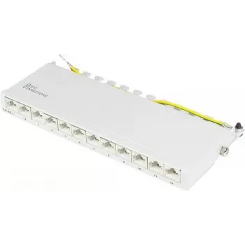 GoodConnections Alcasa GC-N0120 Cat.6a suojattu Keystone-moduuli, RJ45 työkaluttomaan IDC-liitäntään, 10GBase-T, harmaa, sinkkikotelo
