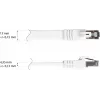 GoodConnections Cat. 8.1 litteä patch-kaapeli U/FTP PiMF LSZH valkoinen 0,5m 40Gbps 2000MHz 8080-F005W