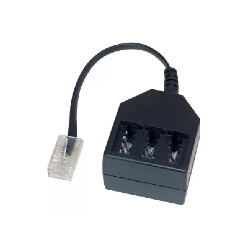 GoodConnections puhelinadapteri RJ45 (8P4C) uros TAE-F naaras, 20 cm, musta T4A-NFF