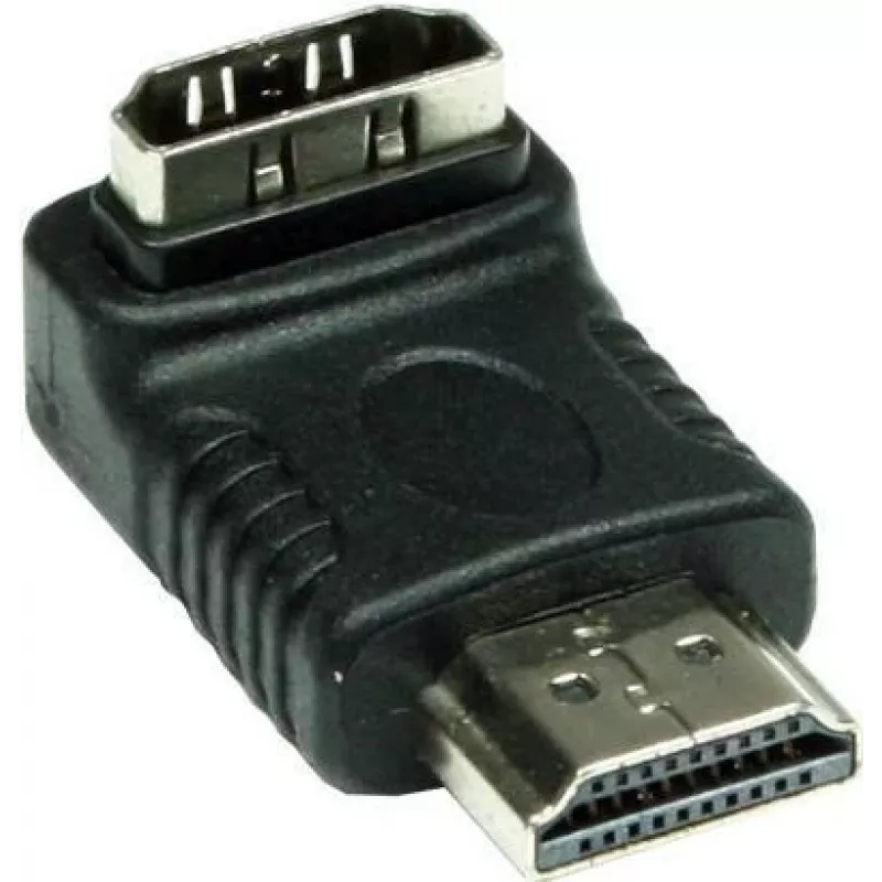Good Connections HDMI-adapteri 19-pin uros-naaras, alaspäin kulma, musta (HDMI-FMWU)