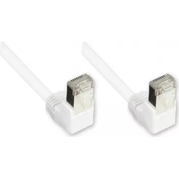 GoodConnections Cat. 5e F/UTP verkkokaapeli, valkoinen, 5 m, 90° alaspäin kulma RJ45-uros 805W-050WI