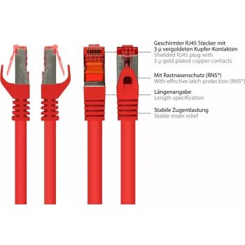GoodConnections Alcasa 8060-400R Cat6 S/FTP Kytkentäkaapeli, RJ45 uros-uros, 40 m, kullattu